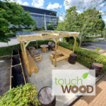 Aerial view of Siemens Energy outdoor wellbeing space by Touch Wood